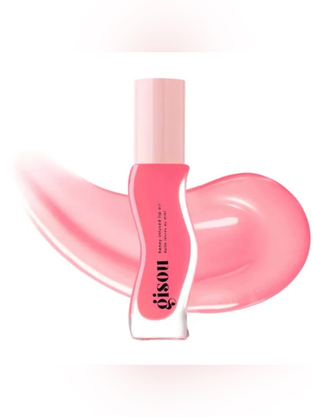 NEW Gisou Honey Infused Raspberry Swirl Lip Oil Hyaluronic Acid Hydrates Plump